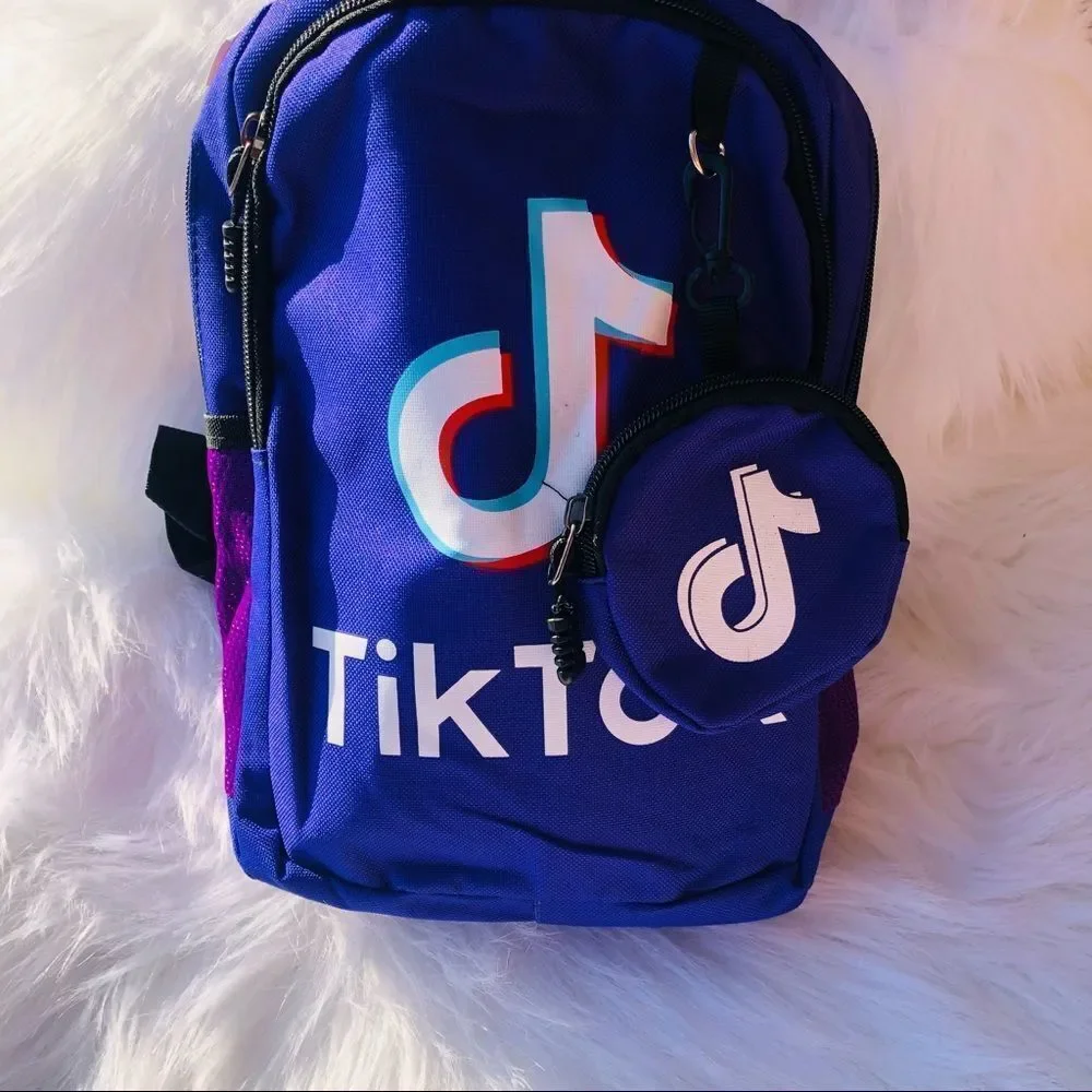 Brand New Trendy Kids Tik Tok School‎ Bagpack with coin purse (Purple)Small
